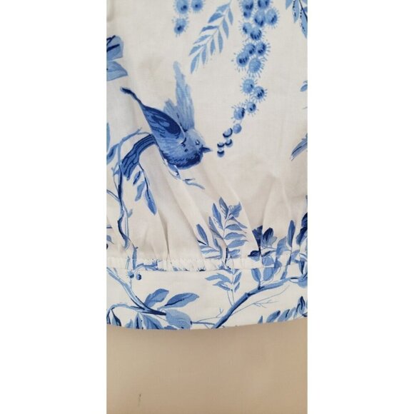 AQUA CLOTHING PRINTED BLUE BACK BUTTON TIE CROPPED TANK TOP SZ LARGE - Picture 3 of 5